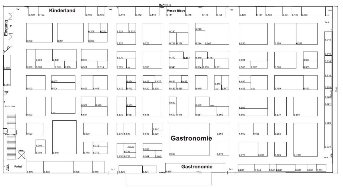 Hallenplan der Baumesse Sinsheim